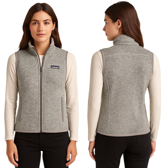 PATAGONIA Better Sweater Vest Womens Small Gray Full Zip Fleece Outdoor Hiking - Picture 1 of 10